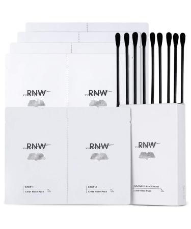 RNW DER. Two Step Clear Nose Pack Blackhead Remover for Nose Instant Pore Unclogging Deep and Simple Cleansing Pore Strips Kit Non Irritating Texture | Korean Skin Care 5 PCS