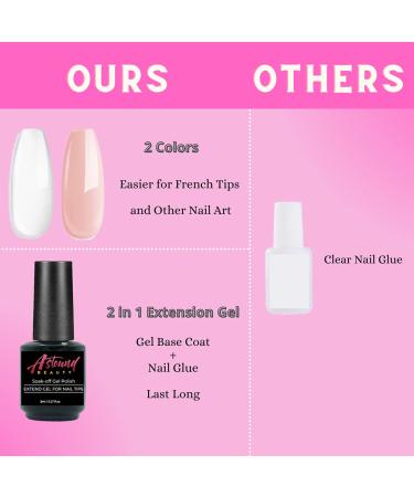 Gel X Nail Kit - 2 in 1 Nail Glue & Base Coat, 500 Coffin Nail Tips, UV Lamp - All-in-One Gel Nail Set (Clear & Apricot Color) - Buy Online on GoSupps.com
