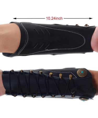 SOPOGER Archery Arm Guard - Traditional Leather Forearm Sleeve for Bow Shooting, Adult Youth Men Women, Black - Buy Online on GoSupps.com