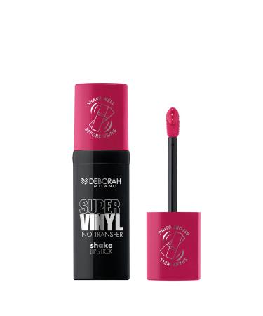 DEBORAH Deborah Milano - Super Vinyl Shake Lipstick Liquid Vinyl 3 Cherry Pink Intense Colour and No Transfer to Give Flawless Vinyl Lips for Up to 16 Hours 2 ml