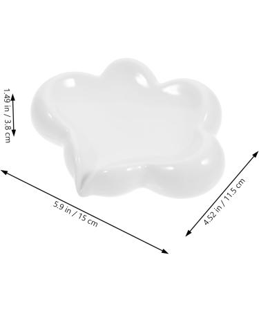 OUNONA Small Ceramic Dish container sink soap holder soap holder jewelry plate soap dish ceramic love sink light luxury ceramics Self Draining Soap Holder For Bath soap dish the clouds - Buy Online on GoSupps.com