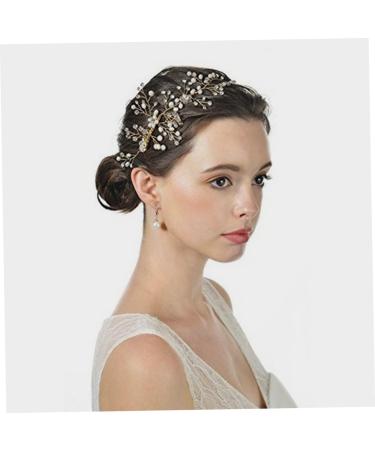 Housoutil Crystal Double Hair Comb Bridal Hair Vine Accessories Black Hair Bow Hair Comb Accessory Hair Jewelry for Wedding Childrens Crown Classic Bride Headgear Alloy - Buy Online on GoSupps.com