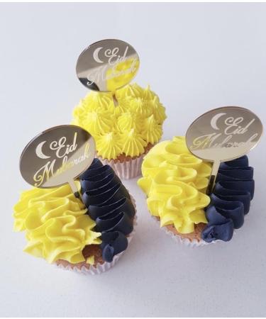 8 Eid Mubarak Cupcake Disc Toppers Gold Eid Cupcake Discs Eid Cake Toppers Eid Gift Tags Eid Gift Charms Eid Cake Decorations.