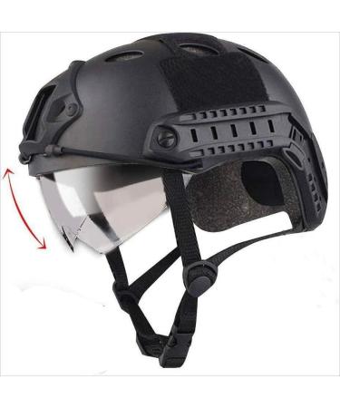 CMAIR4U Airsoft PJ Tactical Fast Helmet with Visor Goggles - Black - Buy Online on GoSupps.com
