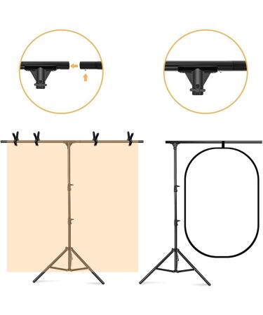 Mountdog T-Shape Backdrop Stand Kit 6.5x5ft with 4 Clamps - Photography Video Studio Support System - Buy Online on GoSupps.com