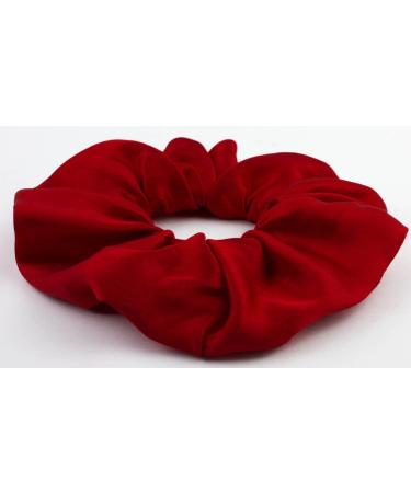 Mytoptrendz Large Mulberry Pure Silk Scrunchies Solid Color Hair Tie Ponytail Holder (Red) - Buy Online on GoSupps.com