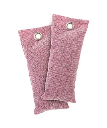 2pcs Natural Bamboo Air Purifying Bag Deodorizer Air Freshener Bags Deodorizer Moisture Absorber Remover for Home Car Closet Bathroom pink