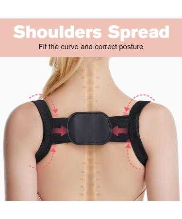 Posture Pro Fix Neck and Shoulder Corrector - Adjustable Upper Posture Support for Women and Men - Breathable Back Straightener - Size M (40kg-60kg) - White+Black - Buy Online on GoSupps.com