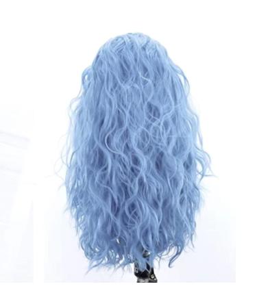 Shop Aqua Blue Lace Front Wigs for Women - 24in Heat-Resistant Synthetic Hair 13x3 Side Part - Green Mirn Wellig - Buy Online on GoSupps.com