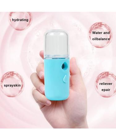 Facial Mist Sprayer USB Recharging Handheld Face Steamer for Skin Care Moisturizing Hydrating Blue 30ML - Buy Online on GoSupps.com