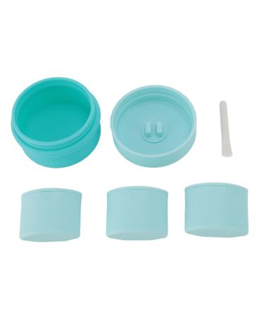Silicone Cream Jars with Spoon Refillable Empty Travel Silicone Makeup Containers Portable Leakproof 12ml for Women for Outdoor (Light Blue)