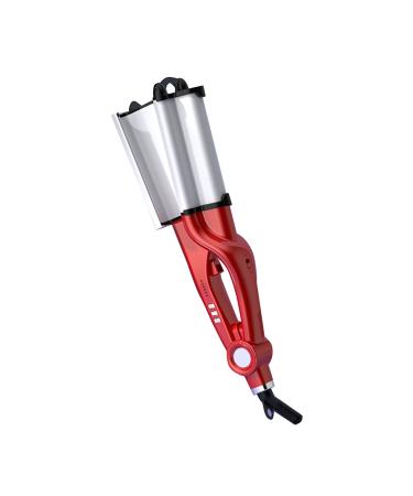 LAOSHE Hair Curling Iron Wand 28mm Ceramic Hair Waver Egg Roll Hair Curler Hair Crimper Temperature Adjustable Deep Beachy Waves Hair Styling Tool Red