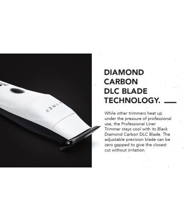 Gentlemen Republic Liner Professional Trimmer - Cordless 120 Min Runtime Magnetic Motor Quiet Barbers & Stylists - Black Diamond Carbon DLC Blade White - Buy Online on GoSupps.com