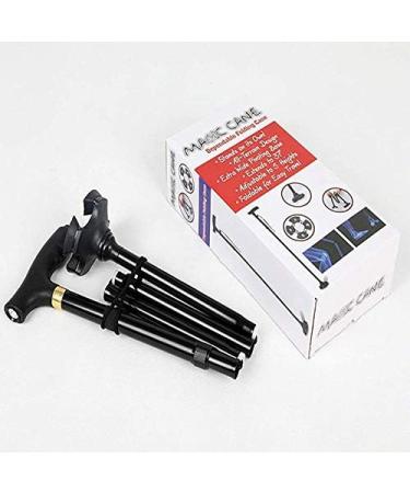 SilteD Adjustable Crutches Folding Walking Cane with LED Light Pivoting 3 Base Adjustable Walking Stick Lightweight Aluminum Offset Cane for Man/Woman Crutches - Buy Online on GoSupps.com