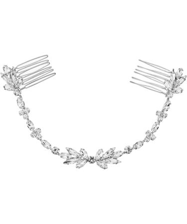 FRCOLOR Set of 3 Rhinestone Hair Pins Hair Clip Comb Hair Comb Made of Crystal Hair Accessories Made of Rhinestone Tiara Soft Chain Wedding Bridal - Buy Online on GoSupps.com