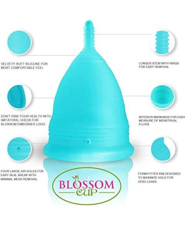 Blossom Menstrual Cup | Say No to Tampons | Reusable Silicone Period Cup (Small Blue) - Buy Online on GoSupps.com