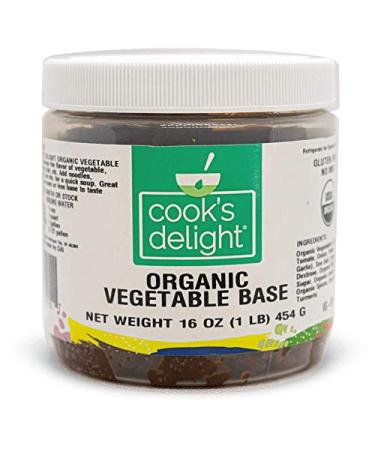 Cook's Delight Non-GMO Certified Organic Vegetable Soup Base, Instant Vegan Vegetable Stock, Plant-Based Broth, Gluten Free, Zero Trans Fat, Vegetable Flavor, Makes 5-1/2 Gallons Vegetable Soup Stock