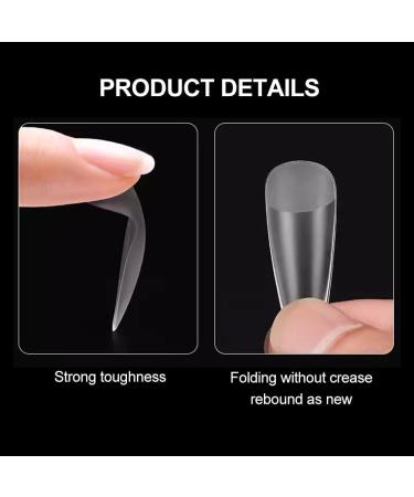 Nail Tips Nail Tips Set Full Cover Nail Tips False Nail Acrylic Artificial Nail Tips with Storage Box Suitable for Nail Studio and DIY Nail Art at Home 240 Pieces Includes Scissors/Scraper - Buy Online on GoSupps.com