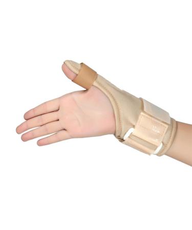 HealthGoodsIn - Thumb Spica Splint | Thumb Stabilizer | Thumb Brace for Tissue Injuries | Support Brace with Thumb Spica Lightweight Breathable | Fits for Both Hands (Beige)