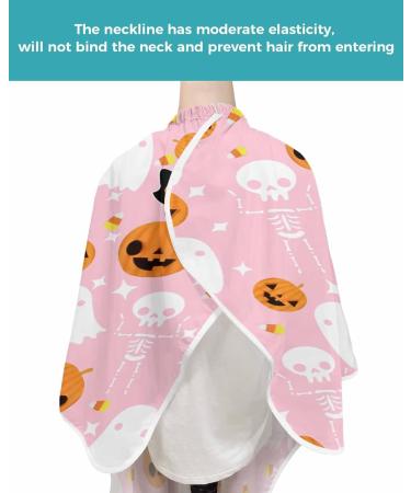 Halloween Barber Cape - Adjustable Hair Cutting Cape for Kids & Adults | Stylish Pink Orange & Black Hairdressing Gown | 55x63 Inch Salon Accessory - Buy Online on GoSupps.com