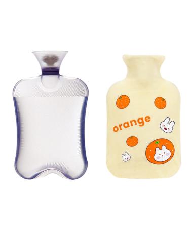 MYAMIA 1L Pvc Hot Water Bottles Water Injection Bag Winter Hand Foot Warmer Pain Relief Hot Water Bag-Transparent + Lid 1