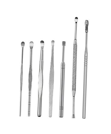 Beaupretty 7pcs Ear Wax Remove Tool Stainless Steel Cleaner Ear Cleaning Kit Ear Cleaners Kit De Limpieza De Ear Wax Remover Ear Caring Supplies Ear Wax Picker Ear Wax Cleaner Metal