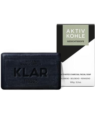  Klar Seifen Klar Seifen Activated Carbon Soap 100g Cosmos Certified Palm Oil Free Suitable for Oily/Impure Acne Prone Skin 10943 - Buy Online on GoSupps.com