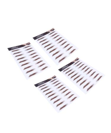 Mipcase 4pcs Eyebrow Stickers Blush Makeup Eyebrow Transfers Stickers Imitation Eyebrow 6d Stencil Bionic 1 count (Pack of 1) Brown