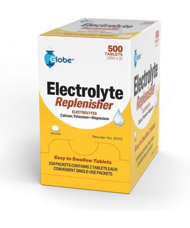 Globe Electrolyte Replacement Tablets for Rapid Hydration & Exercise Recovery (500 Tablets 250 Packets of 2) for Athletes Hiking & Sports Travel Packets with Key Nutrients for Optimal Endurance - Buy Online on GoSupps.com