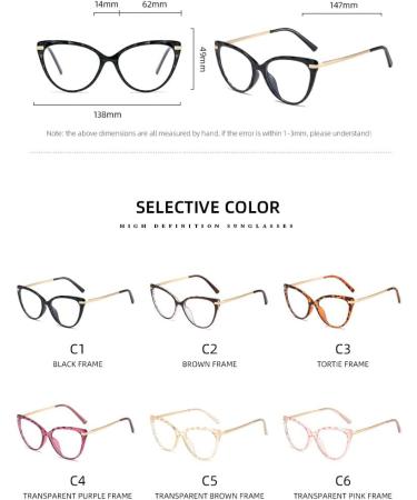 SERONI Metal Temples Tr90 Cat Eye Blue Light Blocking Glasses for Women & Men - Anti UV Ray Computer & Reading Glasses 62mm Pink - Buy Online on GoSupps.com