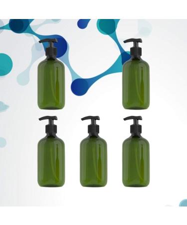 Solustre 5pcs Dark Green 300ml Soap Dispenser Bottles | Refillable Hand Lotion Shampoo Foam Gel & Water Containers for Travel & Home - Buy Online on GoSupps.com