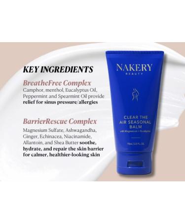 Nakery Clear The Air Seasonal Balm Sinus Relief Balm for Congestion Natural Chest Rub for Colds & Flu Clean Skincare with Eucalyptus Menthol & Shea Butter Soothing Botanical Vapor Rub - Buy Online on GoSupps.com