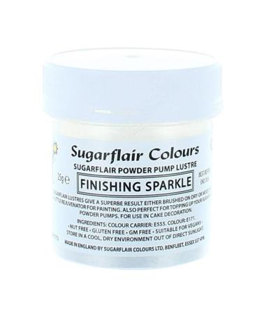 Sugarflair Colours Edible Power Pump Lustre - Finishing Sparkle - Food Colouring Powder Edible Colour Dust Brush On Spray or Create Eye-Catching Paint Effect - 25g