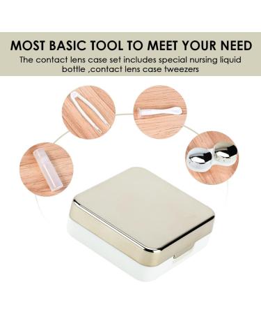 Semme Gold Contact Lens Container - Eye Care Travel Kit with Mirror Holder & Soak Case - Buy Online on GoSupps.com