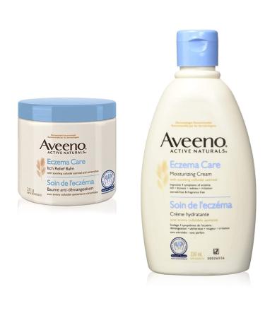 Aveeno Lotions Eczema Care Anti-Itch Balm Eczema Treatment Cream With Colloidal Oatmeal 311g & Eczema Care Moisturizing Cream - Itchy Skin Dry Skin Sensitive Skin Skin Treatment 330 mL