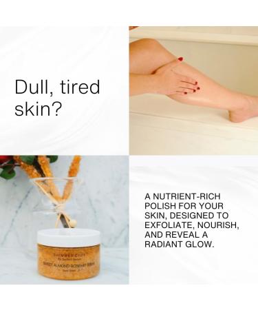 Sweet Almond Rosehip Brine Polish - Exfoliating Himalayan & Dead Sea Salt Scrub with Magnesium Omega 3 & Vitamin E for Radiant Skin - Buy Online on GoSupps.com