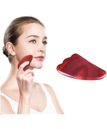 Red Gouache Gua Sha Jade Massager - Type 3 Facial Scraper for Relaxation & Skincare - Buy Online on GoSupps.com