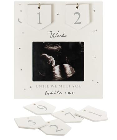 Sonogram Picture Frame | Countdown Weeks | Keepsake Baby Ultrasound Frame | Great Gift for Expecting Parents | Nursery Dcor | Best Baby Announcement | Love at First Sight (6.5 x 6 Inches)