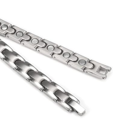 Stainless Steel Magnetic Anklet for Arthritis Pain Relief - 24cm Health Gift in Silver - Buy Online on GoSupps.com