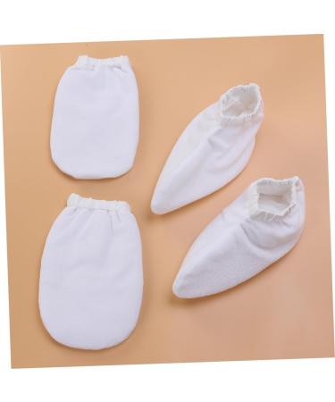 minkissy 2 Pairs Spa Gloves Insulated Gloves Foot Spa Cover Bath Treatment Mitt Hand Treatment Mitts Paraffin White Thicken - Buy Online on GoSupps.com