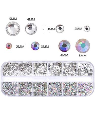 Clear AB Nail Crystals Set with Tools - Rhinestones for Nail Art and Crafts - Buy Online on GoSupps.com