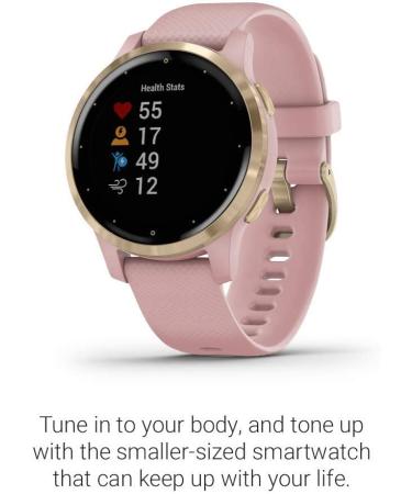 Garmin V voactive 4S Renewed Smartwatch | GPS, Music, Body Energy Monitoring | Light Gold/Light Pink Band - 40mm - Buy Online on GoSupps.com