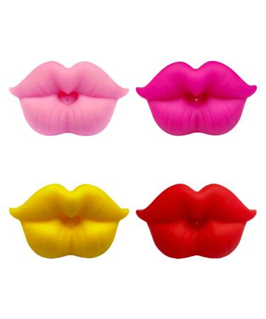 Hixnug funny baby pacifier soft silicone cute design with 4 colors kisses lips teeth pacifier for babies and toddlers gift to the shower