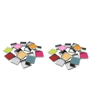 112 pcs Pressed Square Powder Pans Blusher Empty Cosmetics Eyeshadow Makeup Metal for mediumx2pcs Silverx2pcs