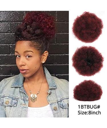 Inch Afro Hair Bun Ponytail Extensions - Natural Synthetic Bun Hairpiece for Black Women | Curly Clip-In Donut Style - Buy Online on GoSupps.com
