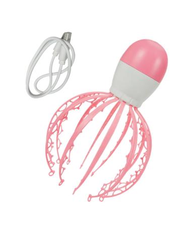 Healvian 2st massage device Shampoo massage brush scratching post for the scalp of electric scalp scratchy scraps head massage with tingling ABS Handal Baby octopus pink