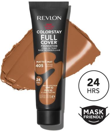 REVLON ColorStay Full Cover Foundation for Imperfections - Make-up Complexion - Optimal Coverage and Matte Finish - Resists to Any Tests - Second Skin Effect - Almond 30 ml - Buy Online on GoSupps.com