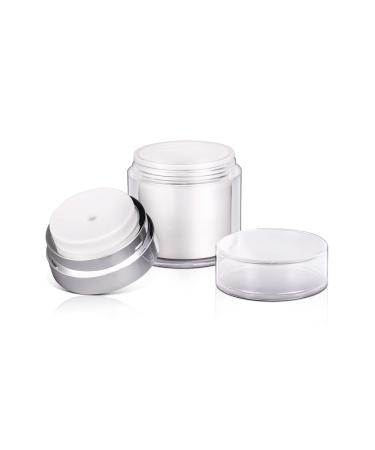 ASEVAT Airless Pump Jar, Refillable Cream Jar Vacuum Pump Bottle Dispenser Travel Pump Containers for Lotions and Creams Moisturizer (1 oz - 1 pcs, White) 1 oz - 1 pcs White