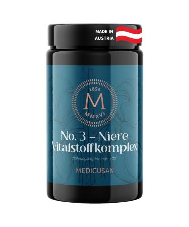 Medicusan no.3 kidney - 1 200mg gold rod - 1 200mg tin herb - 1 500mg nettle - 150mg juniper berries birch leaf - 400mg real bear grape nasturtium - 2 capsules/day - 60 capsules/30 days