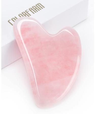 colorfarm Gua Sha Facial Tools for Face Eye Puffiness Relief - 100% Jade Guasha Stone - Rose Quartz Guasha B - Rose Quartz Guasha